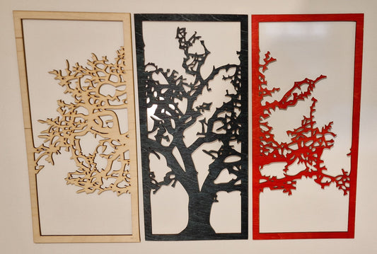 Wanddeko, 3-teiliger Baum
